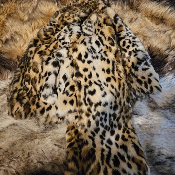 Vintage Express Small Cropped Faux Cheetah Fur Coat - Picture 6 of 8